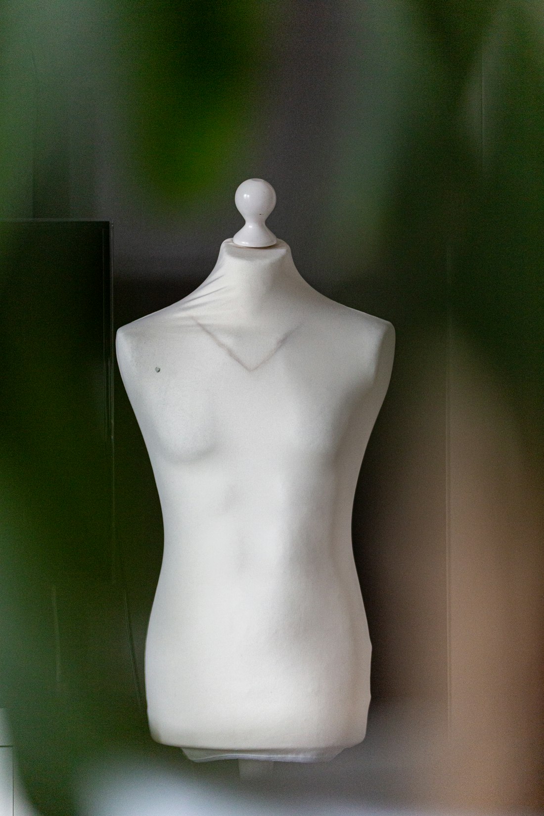 A white dress form